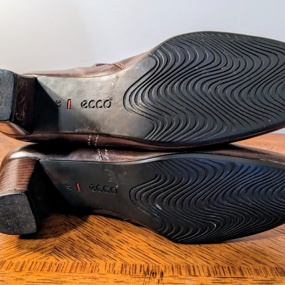 Ecco Bremen Brown Leather Zip Up Buckle Strap Knee High Boots Women 6.5 / 37 - Picture 6 of 9